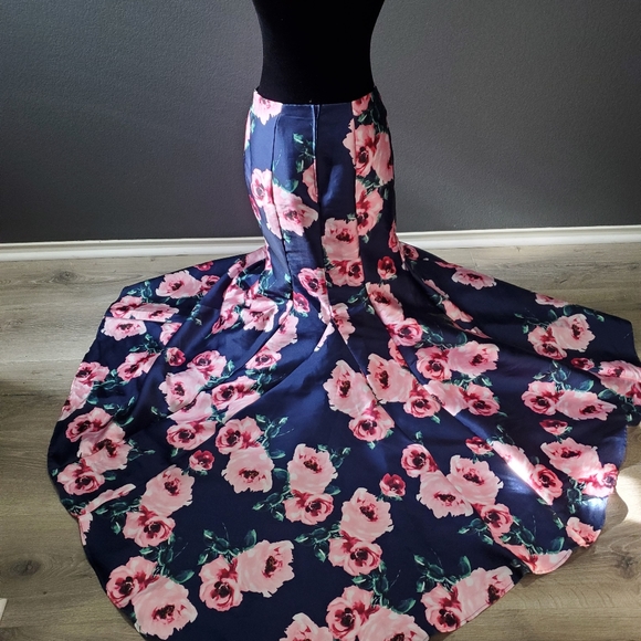 Pre-Owned B DARLIN Women's Size 9/10 Floral Full-Length Fit Flare Skirt As Is - Picture 12 of 12